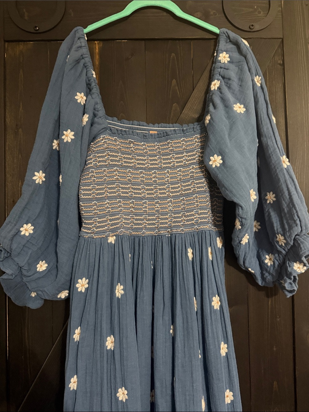 Free People Dahlia Embroidered Maxi Dress In Coastal Combo - Picture 2 of 6
